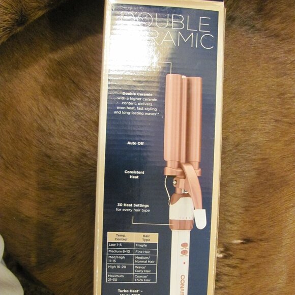 CONAIR DOUBLE CERAMIC TRIPLE BARREL WAVER NIB - Picture 2 of 15